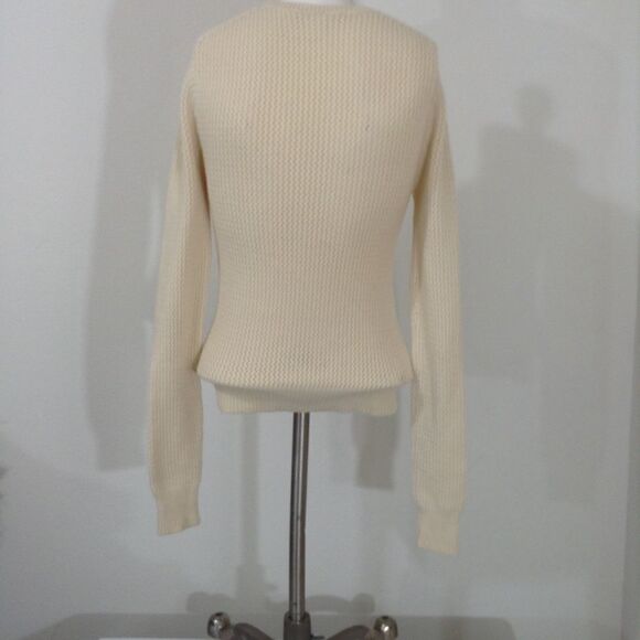 Michael Kors Sweater Neutral Pullover Knit Cable Crew Neck Sweater Size Medium - Picture 2 of 6